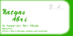 matyas abri business card